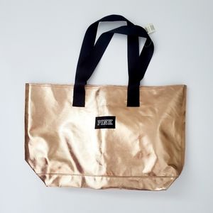 NWT PINK Copper Metallic Tote Bag